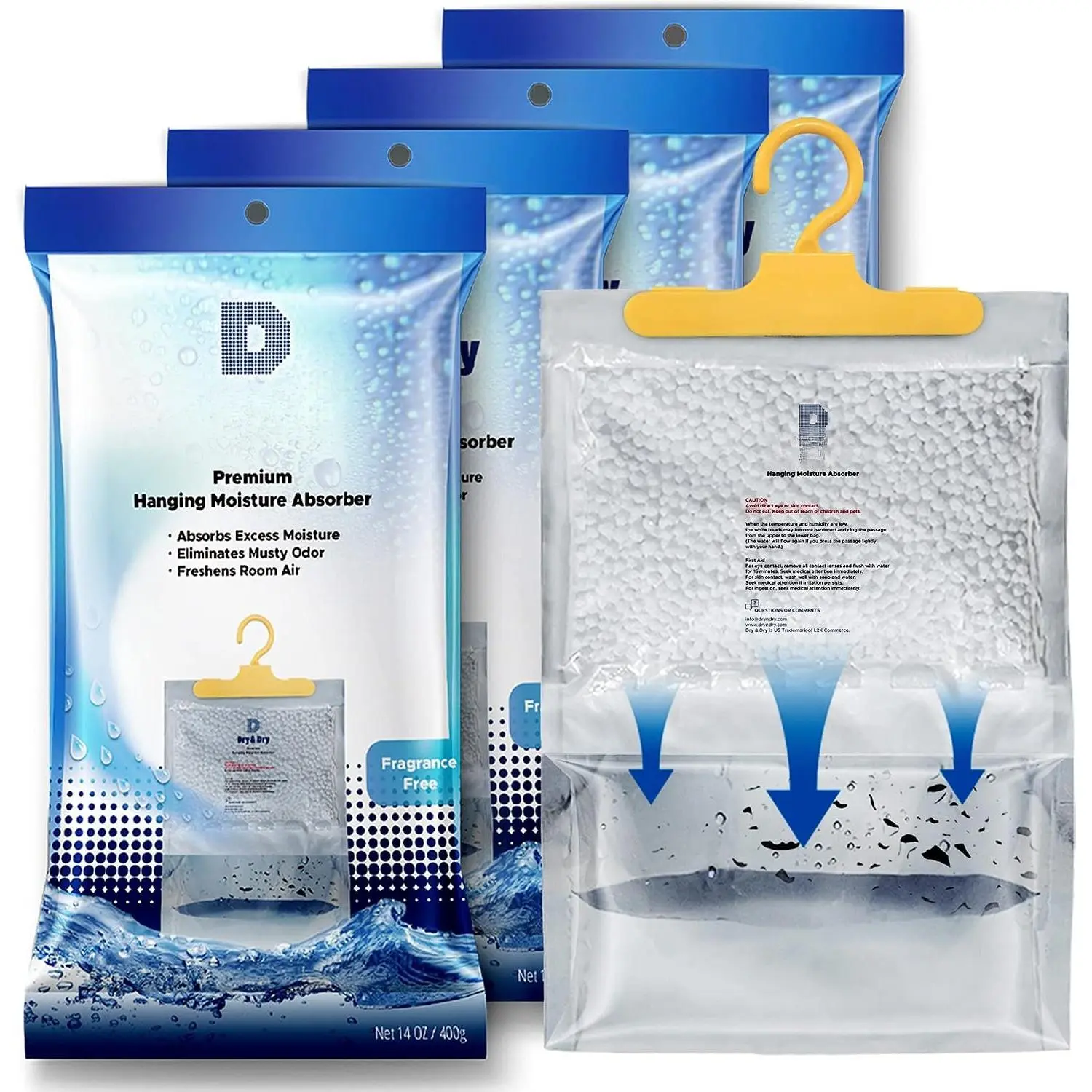 4 Pack   Absorbers for , Basement  Bedroom - Small Dehumidifiers