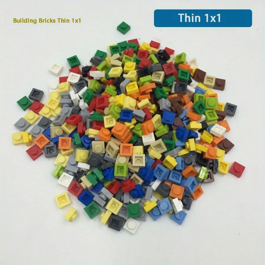 600pcs/Bag 1x1 Think Bricks Refill Compatible with 3024 DIY Pixel Art Remix Painting QR Code Building Block Part Brick Maker Toys for Artist