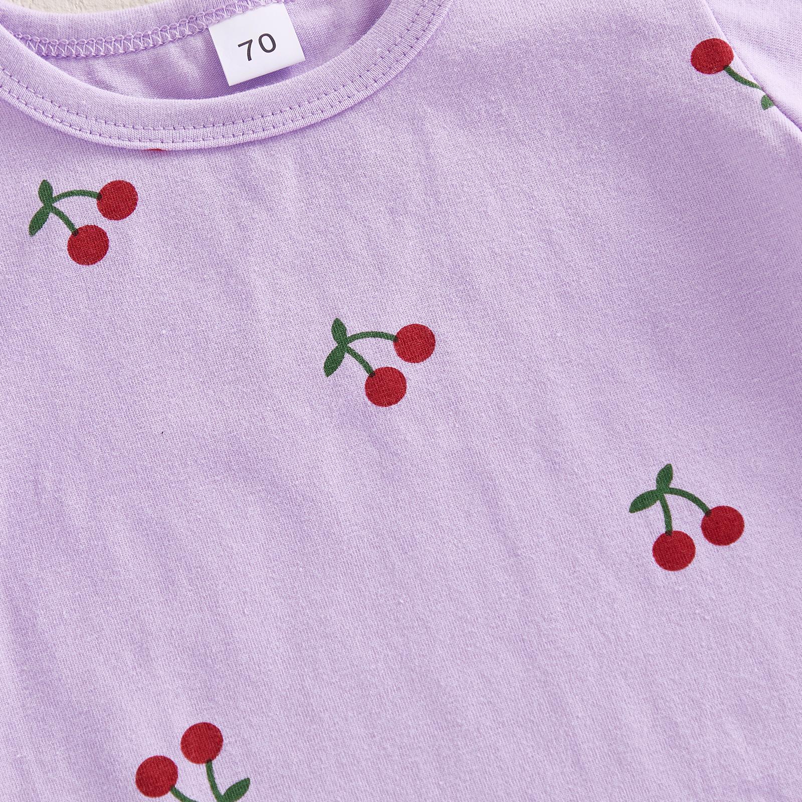 Toddler Baby Girl Summer Outfits Short Sleeve Cherry Print Tops + Shorts 2Pcs Clothes Set Little Girls Summer Clothes Toddler Baby Girl Summer Outfits Short Sleeve Cherry Print Tops + Shorts 2Pcs Clothes Set Little Girls Summer Clothes
