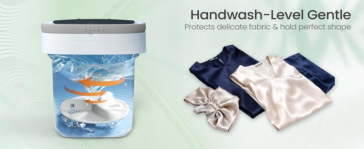 Portable Washing Machine - 16L Mini Foldable Washer with Spin Basket, 3 Cleaning Modes & Deep Cleaning for Small Clothes, Collapsible Laundry for Apartment, Home, Hotel and Travel (Gray)