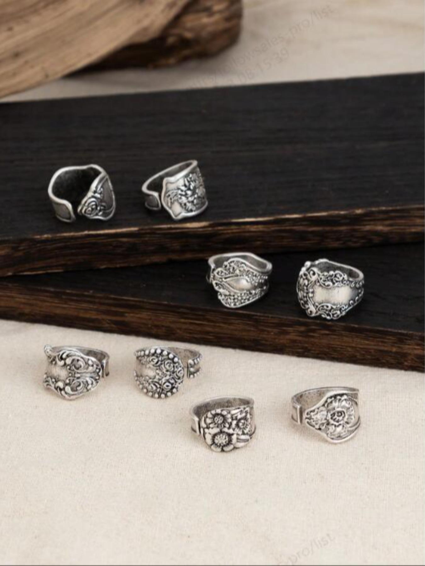 Boho Style Vintage Ring Set, Fashion Retro Ring Set for Party, Daily Decor, Trendy All-match & Exquisite Jewelry for Birthday Gift, Statement Rings, Statement Multi Ring