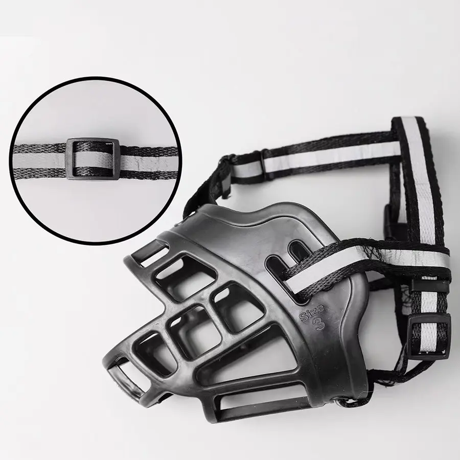 Reflective Dog Muzzle Upgraded with Enhanced Thickness, Anti-Bite, Anti-Squeak, and Anti-Removal Features