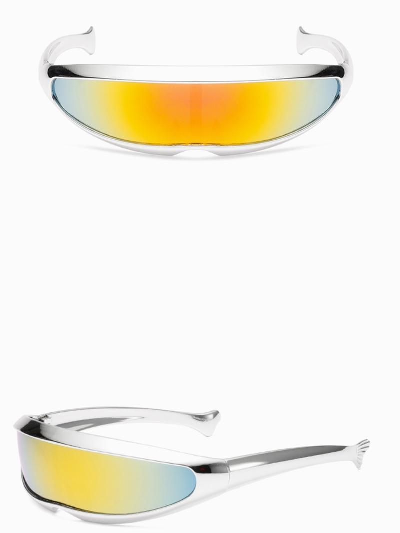 TikTok Viral Y2K Futuristic Sunglasses for Women Men, Cyberpunk Shield Visor Eyewear, Metallic Wrap Around Rave Festival Glasses, Trendy 2026 Aesthetic Streetwear Accessory, Space Age Sun Glasses