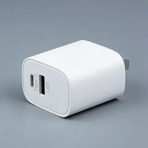 Dual Port USB Charging Adapter, Wall Mount USB-C & USB-A, Portable Home Travel Use, Total 20W for iPhone Samsung Android Tablets Phones, 5v Devices