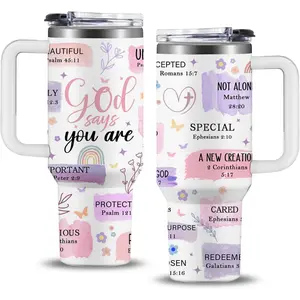 Christian Gifts for Women, 40 oz God Says You Are Tumbler with Handle, Inspirational Religious Birthday Gifts for Faith Cup, Christian Spiritual Catholic Jesus Bible Pastor Prayer Gifts for Christmas