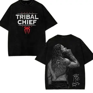 💪Roman Reigns "Tribal Chief" WWE Bloodline Graphic T-Shirt💪| Head of the Table Vintage Wrestling Tee, Champion Fan Shirt, Retro WWE Wrestling Unisex Short Sleeve Cotton Tee, Roman Reigns Fan Merch, Streetwear Wrestling Apparel