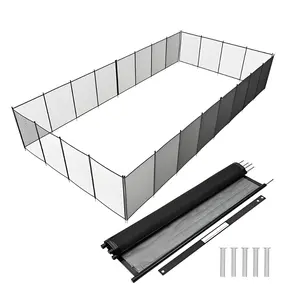 Pool Fence 4 FT Height x 48 / 60 FT Length, 340GMS Mesh Pool Safety Fence with Aluminum Alloy Structure, Removable Pool Fence for in/Above Ground, Easy DIY Installation, Protects Kids and Pets, 4x48FT