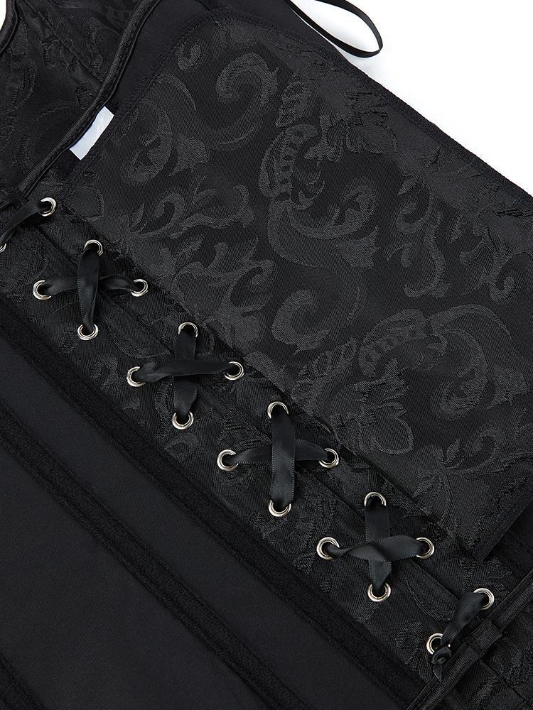 Corset Bone Clothing Steel Boned Court Corset Laced Waist Cincher Vintage Shapewear Abdominal Belt Tight Binding