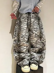 Y2K tiger patterned graphic wide leg pants | Retro aesthetic vintage streetwear vibe fashion | Men's and women's unisex loose casual pants | TikTok virus ✨