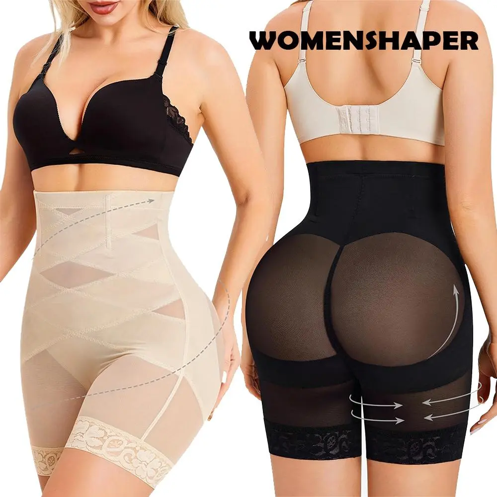 Women's High-Waisted Compression Shapewear Shorts - Tummy Control, Butt Lifting, Body Contouring, Body Hugging Leg Shaping Underwear for Daily Outfits
