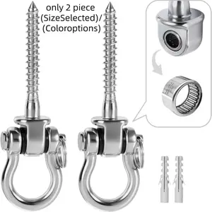 304 Stainless Steel Swing Ring, Rotatable Top Hook, Ideal for Boxing Bags, Yoga Hammocks, Outdoor Chairs, Gym Equipment, Swing Accessories