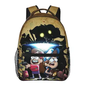 Anime gravity falls3 Backpack, School bag Cute Girls Boys Teens Backpacks Kawaii Kids Lightweight backpack with adjustable straps Bookbag with office Travel, School, College, Work
