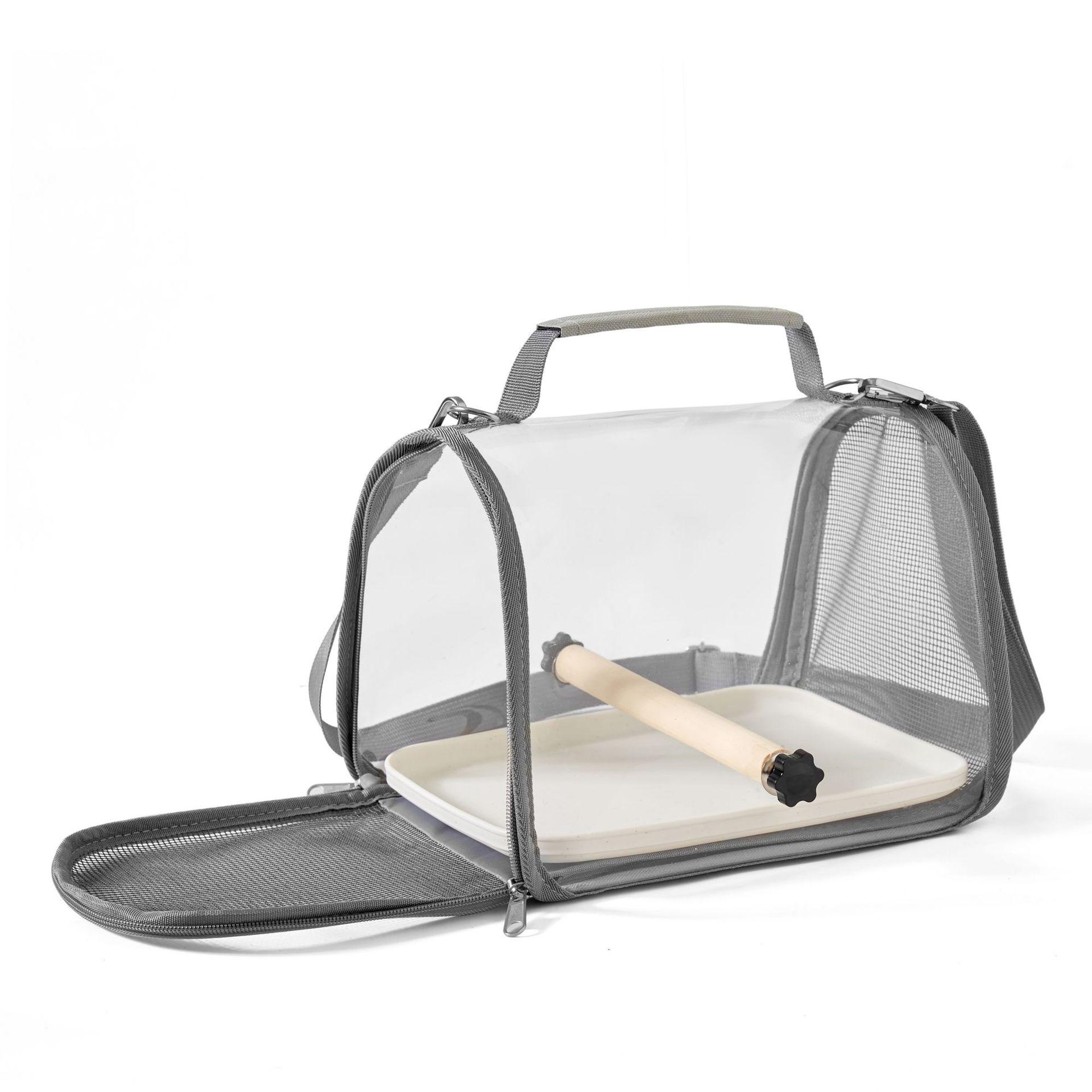 Pet Bird Carrier Backpack, Transparent Portable Parrot Travel Bag, Soft Crate for Small Sun Conure, Pigeon, Lizard, Hamster, Small Animals, Breathable Mesh Bubble Window for Outdoor Walking