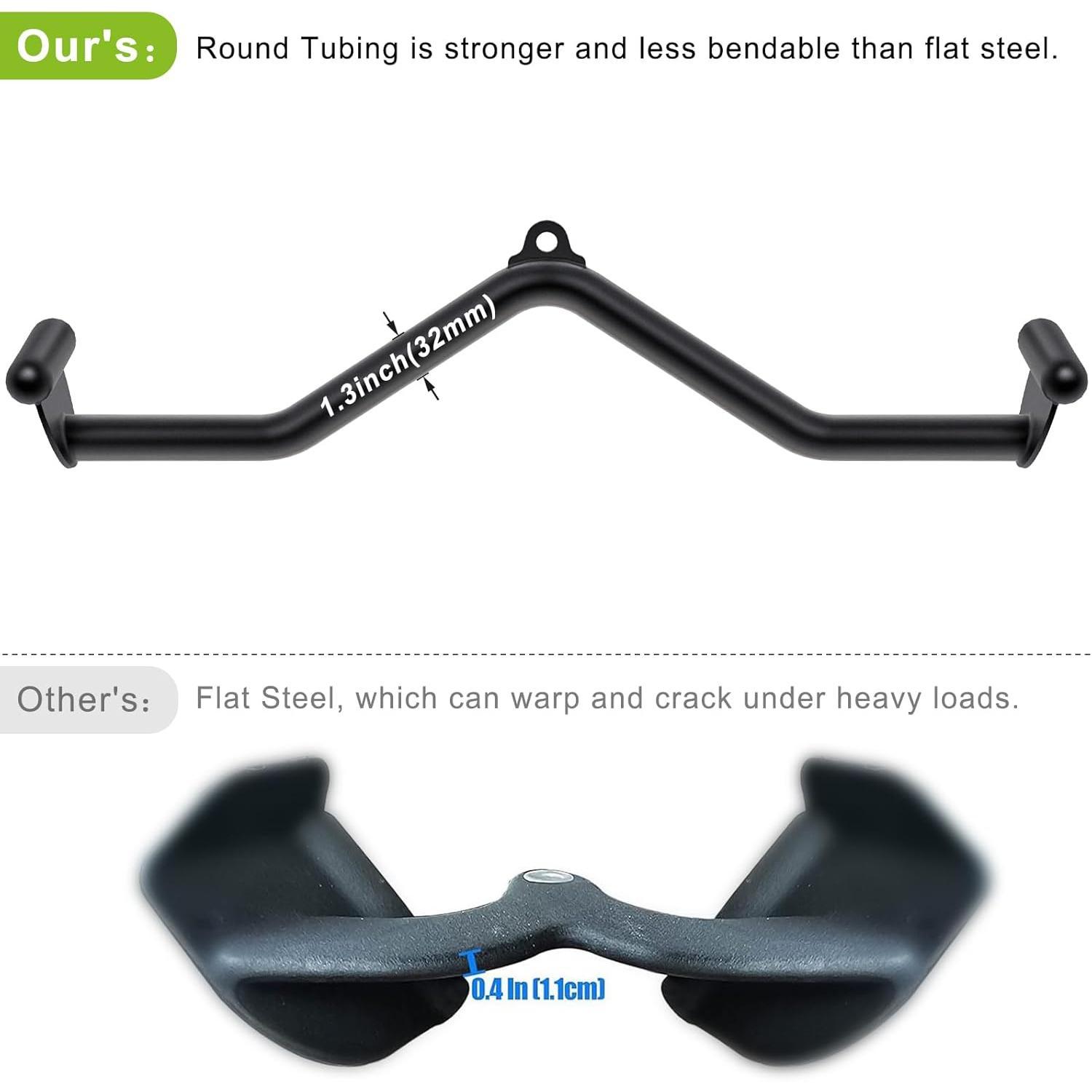 LAT Pull Down Bars  Machine Attachment, Rowing T-bar V-bar Set,  Strength  Handle Grips for  Machine Rowing Machine, 12" 20" 24" 28" 32" Five Sizes