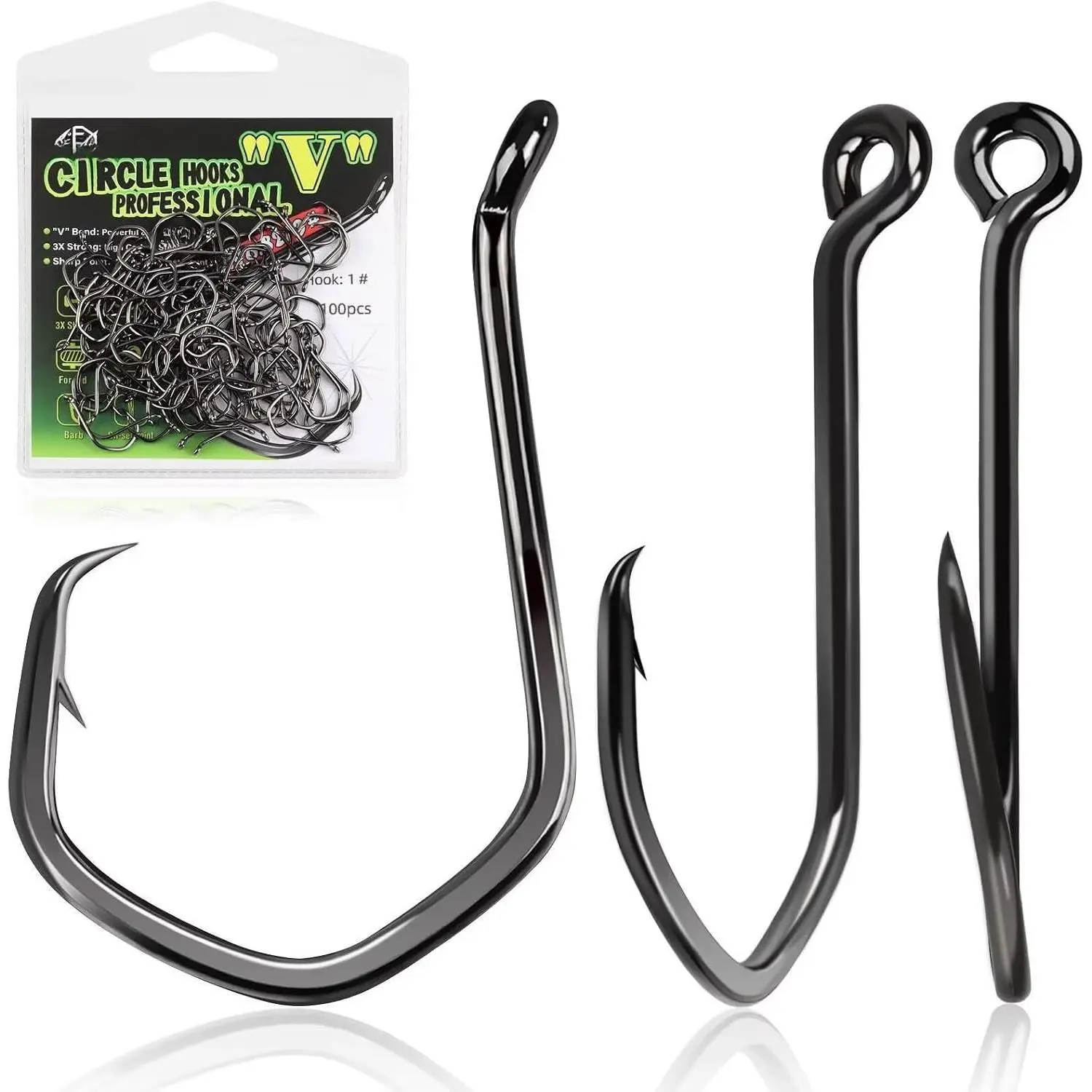 Circle Hooks Catfish Hooks Circle Hooks for Saltwater Freshwater Offset Octopus Hooks 2#-8/0 with 50/60/70/80/100PCS