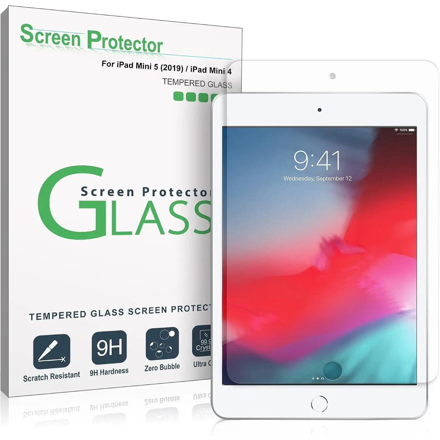Screen Protector for iPad Mini 5/iPad Mini 4, Tempered Glass, 1 Pack