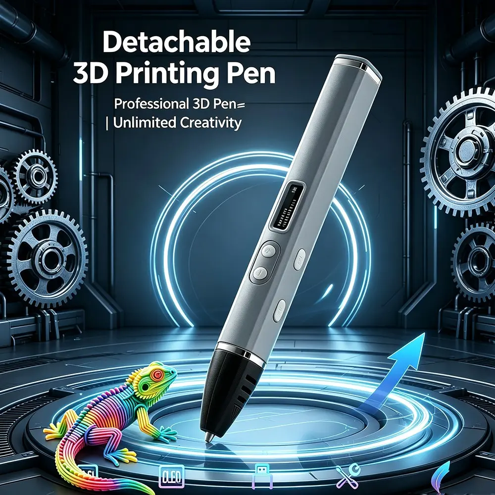 Classic 3D Printer Pen Set, Professional Oled Display, Three Modes + Temperature Control, 3m 3 Colors, Suitable for Men and Women
