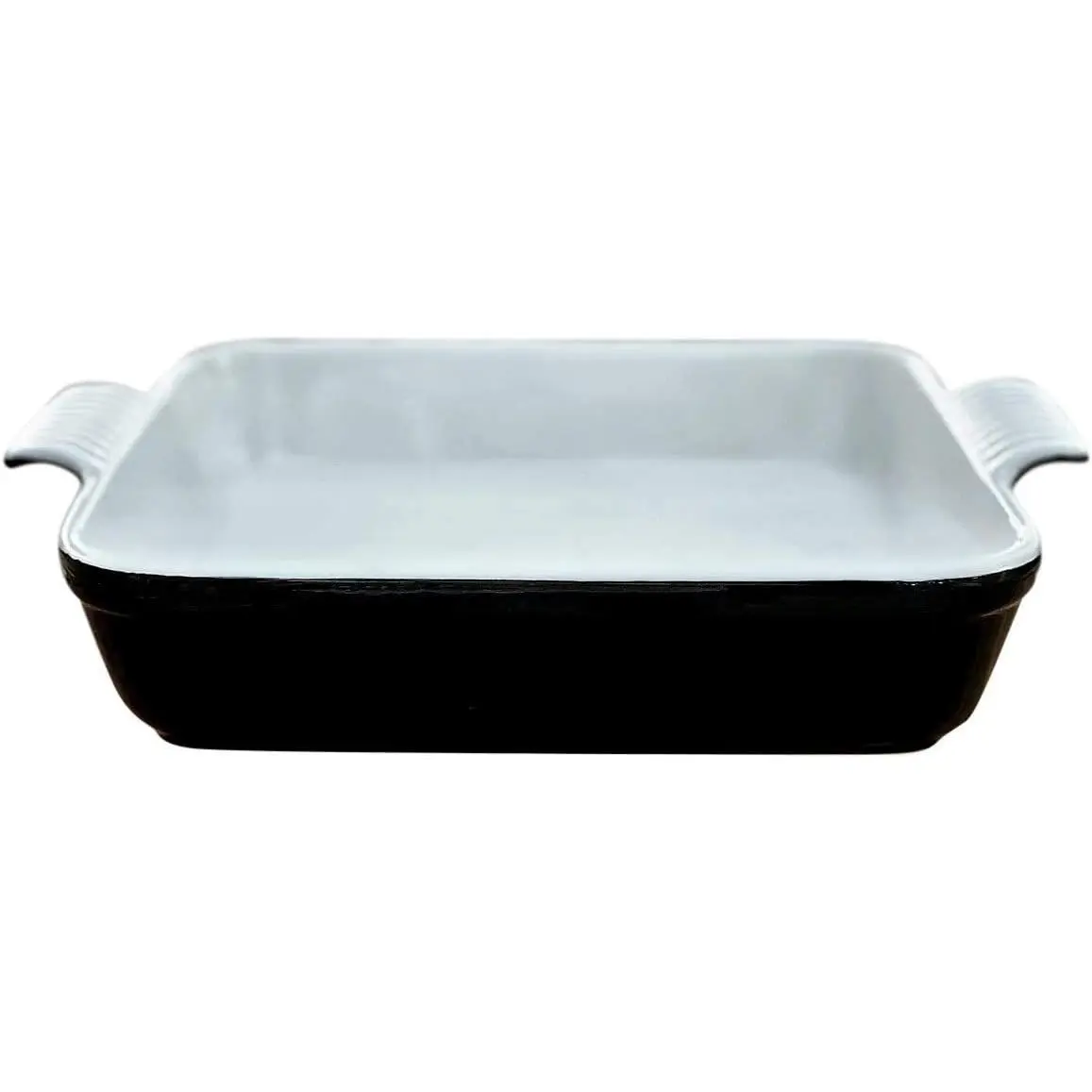 12.5x10x2 Inches Rectangle Premium Stoneware Baking Dish With Lid, Classic Kitchen Baker for Lasagna, Casserole, Vegetables & Dessert (Black, 10"x10" Square Baker)
