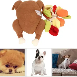Pet Plush Sound Toy, Turkey Shape Pet Toy, Hidden Food Scent Training, Interactive Plaything for Dogs & Cats, Fun & Engaging