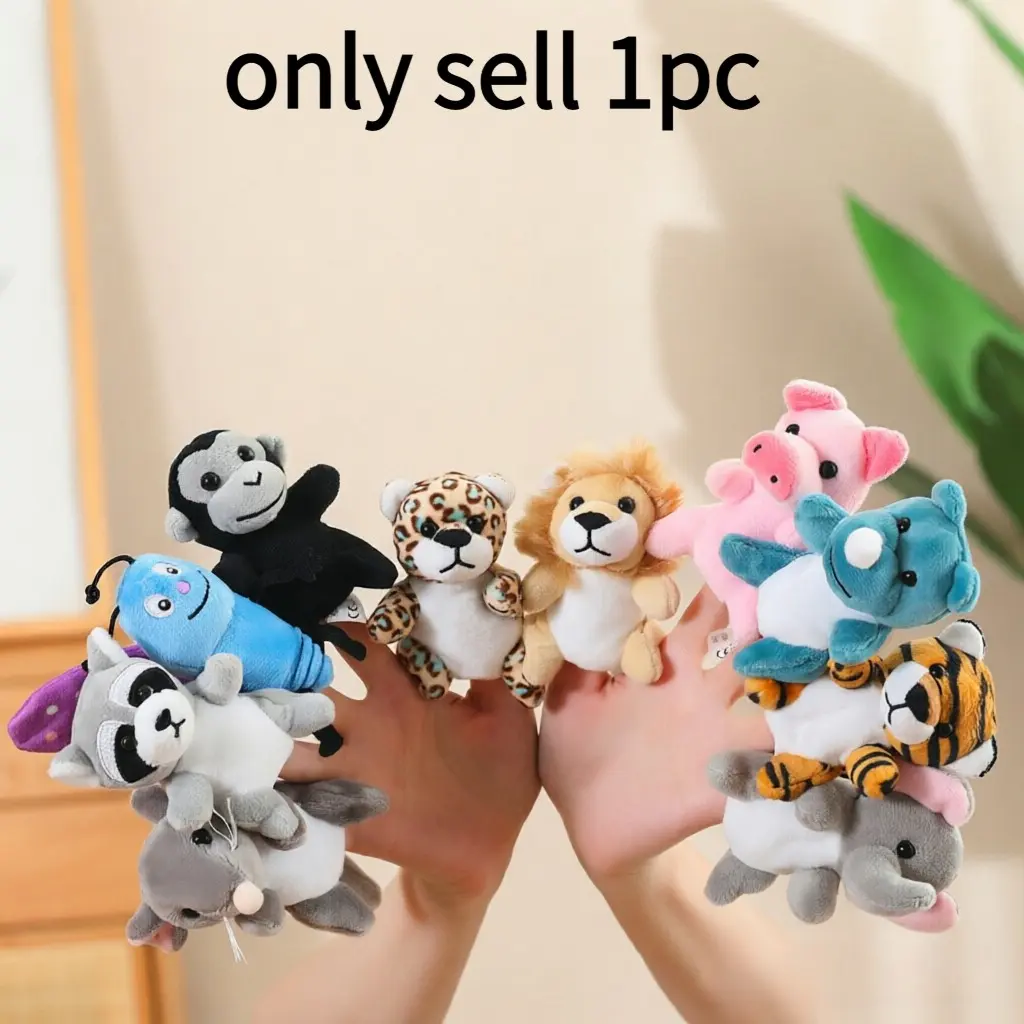 Soft Plush Animal Finger Puppets Set, Mini Stuffed Toys for Kids, Educational Story Playset, Perfect Party Gift, Classroom Activity, Fun Game Time