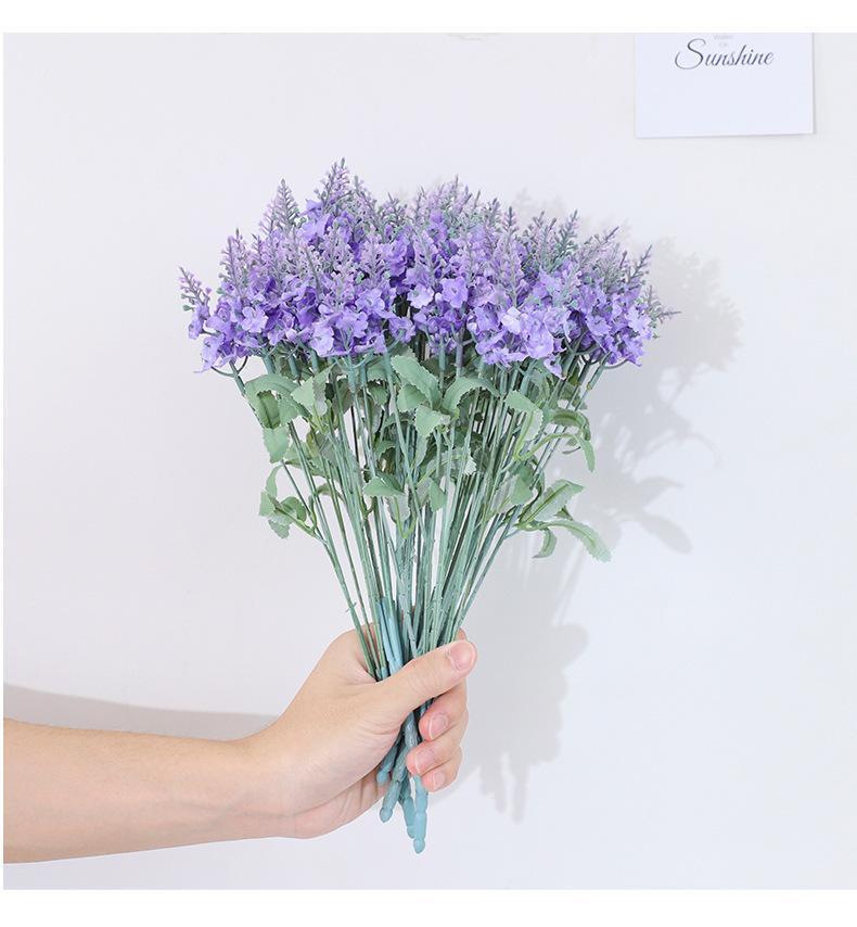 10 artificial lavender bouquets, fake flowers for outdoor decoration, silk flowers for flower beds and planters, 3-piece set