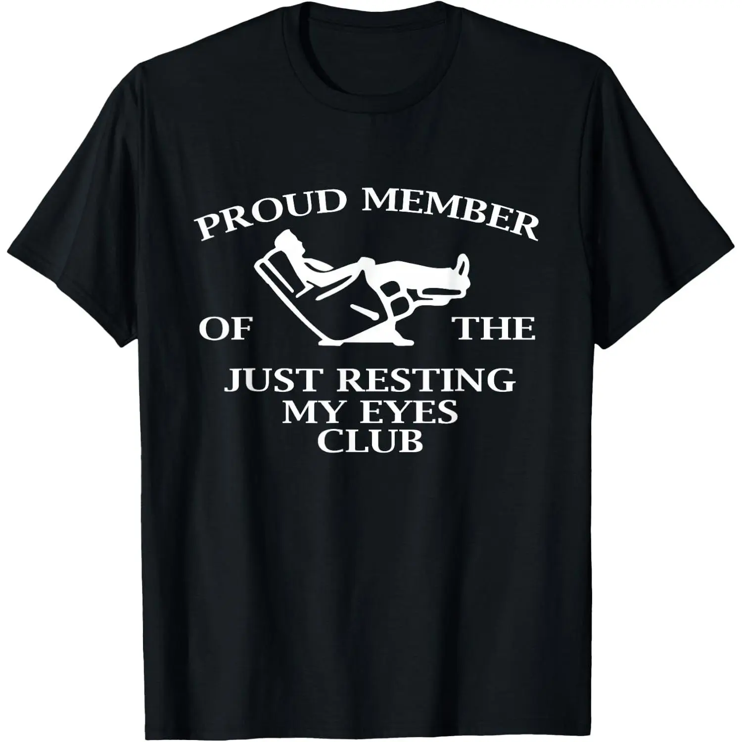 Women's 'Just Resting My Eyes Club' Graphic T-Shirt, 100% Cotton Boxy Fit Tee, Soft Short Sleeve Streetwear Top for Casual Everyday Wear, Essential, Shortsleeve