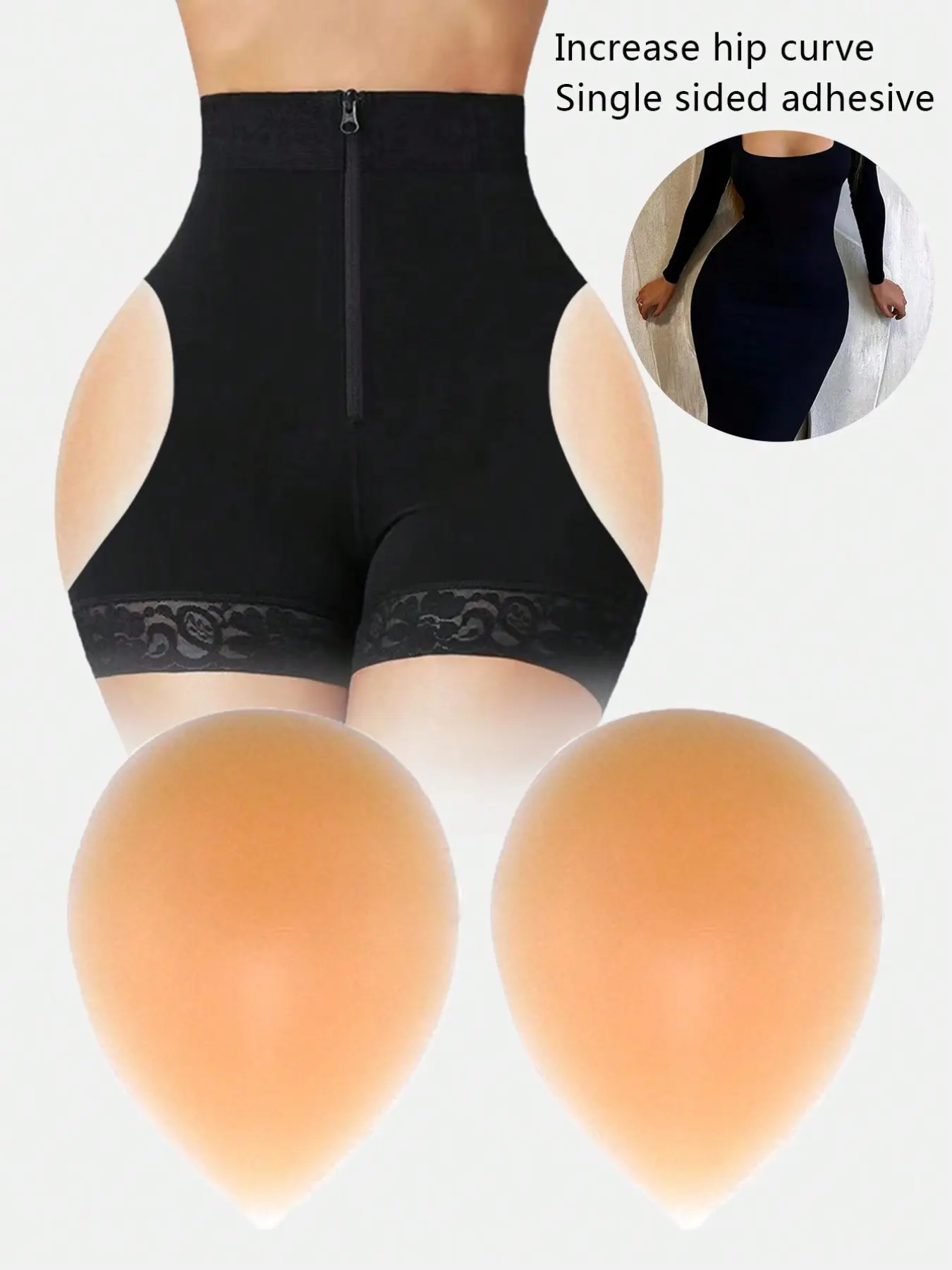 2pcs Silicone Butt Pads, Hip Lifter, Peach Butt Enhancer, Wearable Butt Pads, Thickened Fake Butt Pad, Comfortable & Durable Design