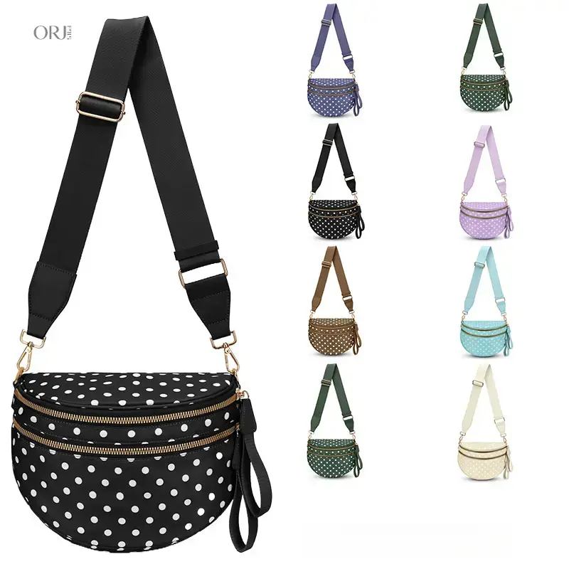 Women's 2026 New Polka Dot Crossbody Chest Bag, Waterproof Zipper Fanny Pack, Trendy Versatile High-Quality Sling Bag For Daily Commuting Casual Outdoor Travel, Multiple Fashion Colors Available Style Code YM07 summerwins,wearable,tech,acc,stuffed,animal,