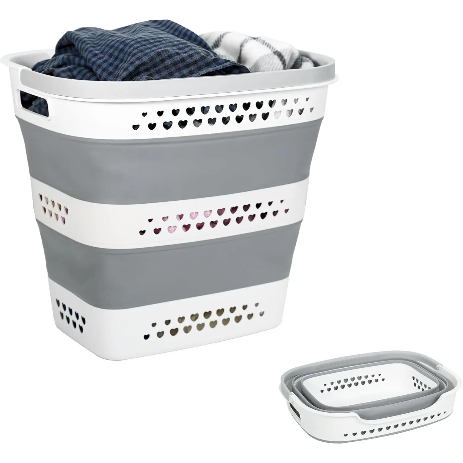 43L Large Collapsible Laundry Basket for Men's Dorm Bedroom - Plastic Pop-Up Space-Saving Dirty Clothes Storage Organizer