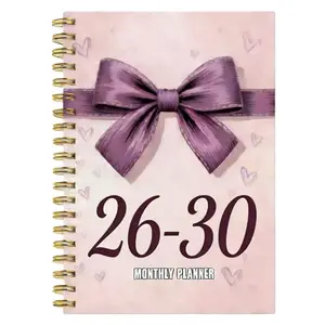 2026-2030 Monthly Planner/Calendar - January 2026 to December 2030, 5-Year Monthly Planning Schedule Book, Purple Bow Themed Cover Design Notebook, Yearly Calendar Planning, Monthly Tabs, 60-Month Calendar, 5.5 x 8.3 inches, Thick Paper, Flexible Cover, D