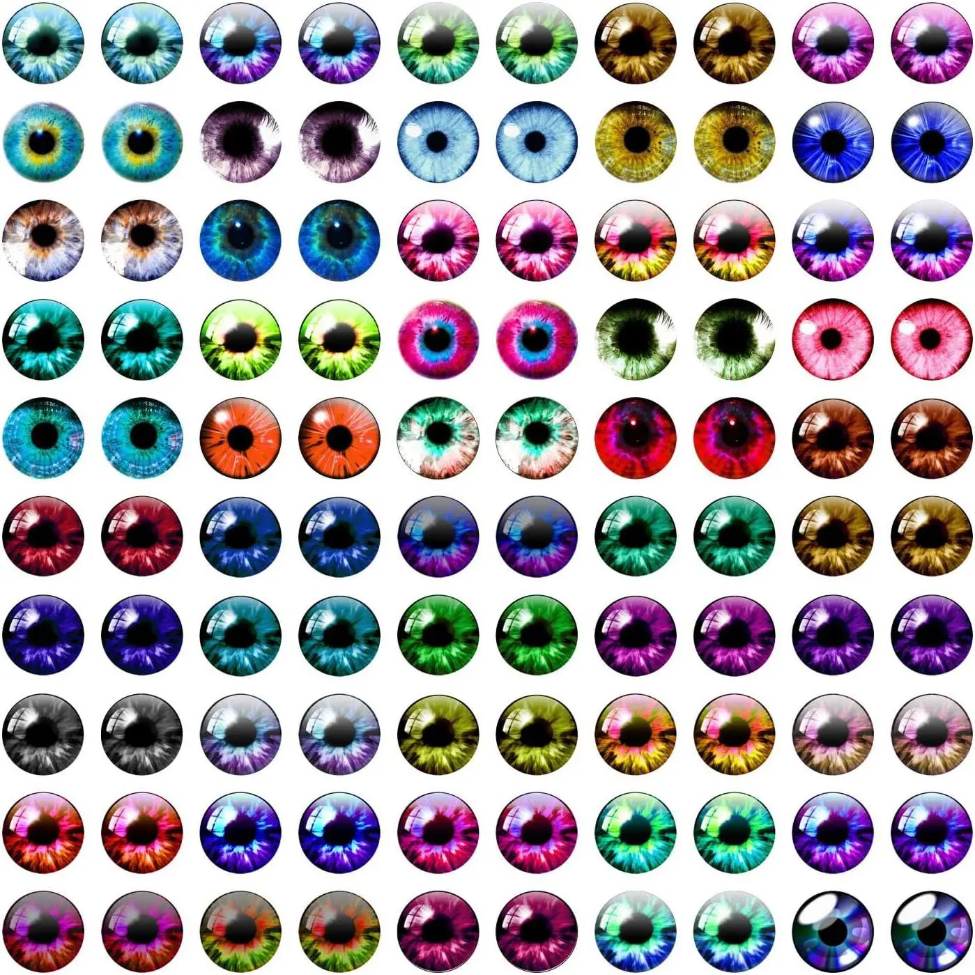 100PCS Glass Cabochon Eyes for Clay Doll Making Sculptures Props Craft DIY Findings Jewelry Making Christmas Gift