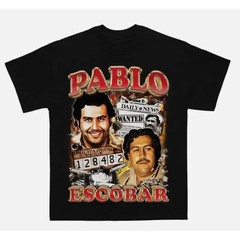⛓️    Bootleg Pablo Escobar Chicano Tee – Narco Kingpin Tribute Shirt, Medellín Cartel Vintage Graphic T-Shirt,  Retro Latino Gangster Streetwear Top
