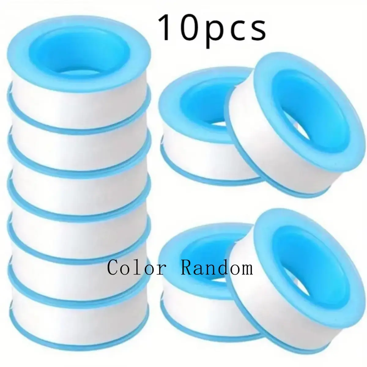 Teflon Tape 10 Rolls 118 Inches(L) Teflon Duct Sealant Tape for Shower Head, Plumbing Thread Tapes, Water Pipe Sealing Plumbers PTFE Thread Seal, Pipe Dope Plumbers Accessories Bathroom Sealing Tape Color Random