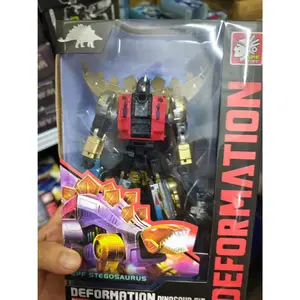BPF 5IN1 ABS Model Transformation G1 Robot Toy Dinoking Volcanicus Grimlock Slag Sludge Snarl Swoop Slash Dinobots Action Figure