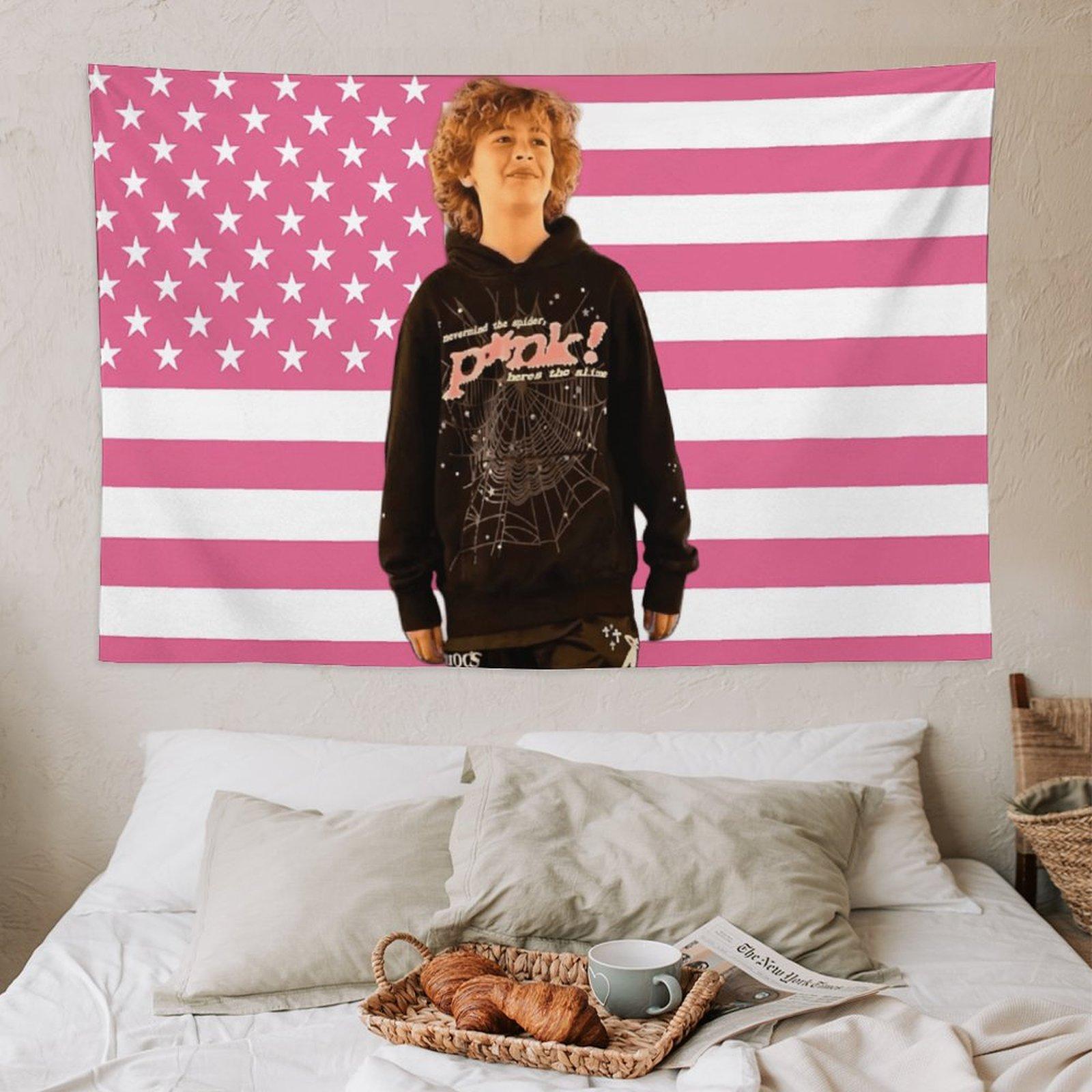 Nelson Celebrity and Decorations Stuff American Pink Flags Wall Funny Tapestry Hanging Neumann Merch for Dorm Bedroom Decorative Aesthetic room decor