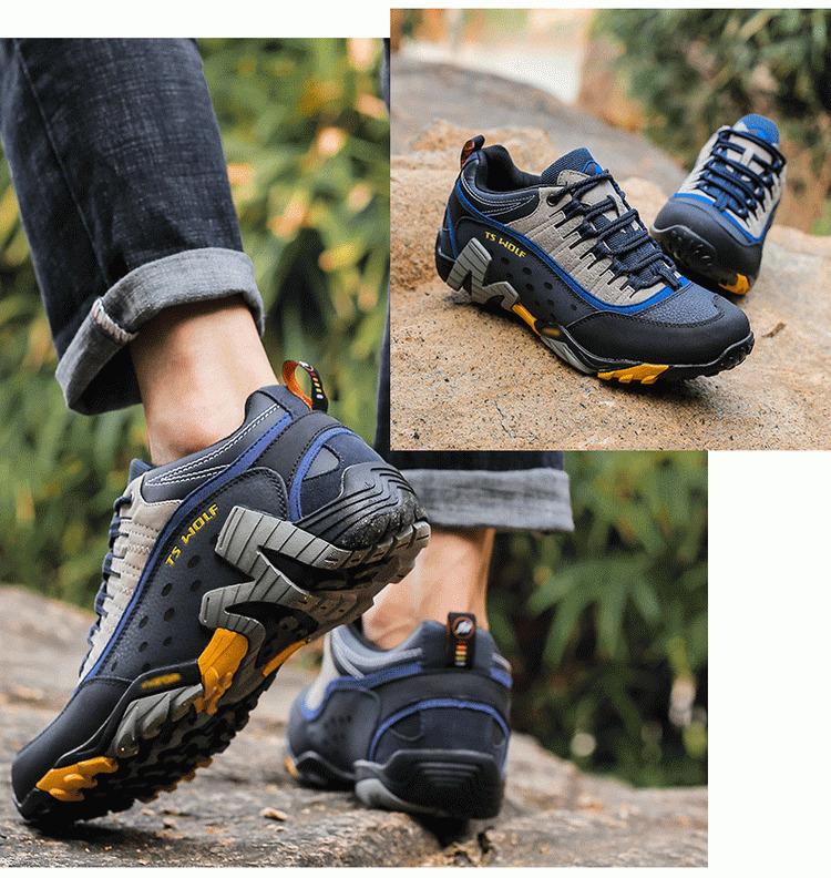 2026 Factory direct sale genuine leather fashionable high-end couple's outdoor hiking shoes waterproof work shoes hiking casual sports shoes