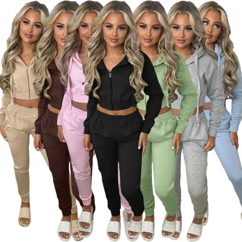 Women 2 Piece Fleece Tracksuit Set, 2026 New European American Hooded Sweatshirt & Jogger Pants Outfit, Warm Thick Fleece Lined Loose Casual Sport Sweatsuit For Fall Winter Daily Lounge Athletic Wear