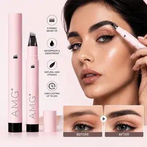 Six-cluster forked eyebrow pencil, naturally shapes wild brows, waterproof and long-lasting eyeliner that won't smudge, hairline-filling multi-tip pen, suitable for beginners, can be given as a holiday gift