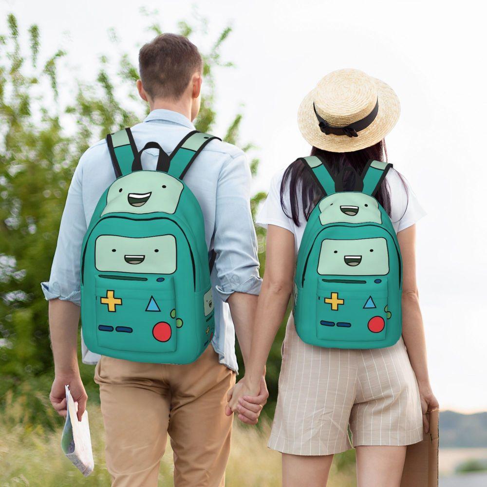BMO Adventures Time Cartoon Casual Backpack Lightweight Student Work Daypack for Men Women Laptop Canvas Bags