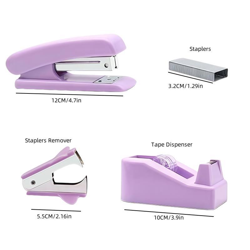 Office Binding Supplies Set, 1 Set Including Stapler, Scissors, Tape, Staples, Clips and Index Sticker, Office Stationery & Supplies