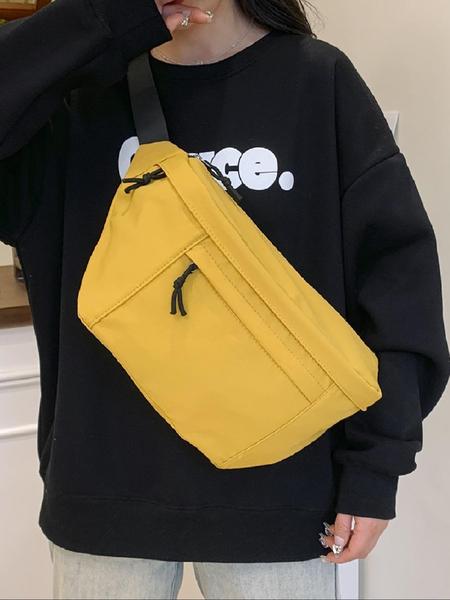 Women's Fashionable Plaid Pattern Zipper Belt Bag, Plain Large Capacity Casual Commuter Versatile Fanny Packs, Simple All-match Bum Bag, Casual Waist Bag