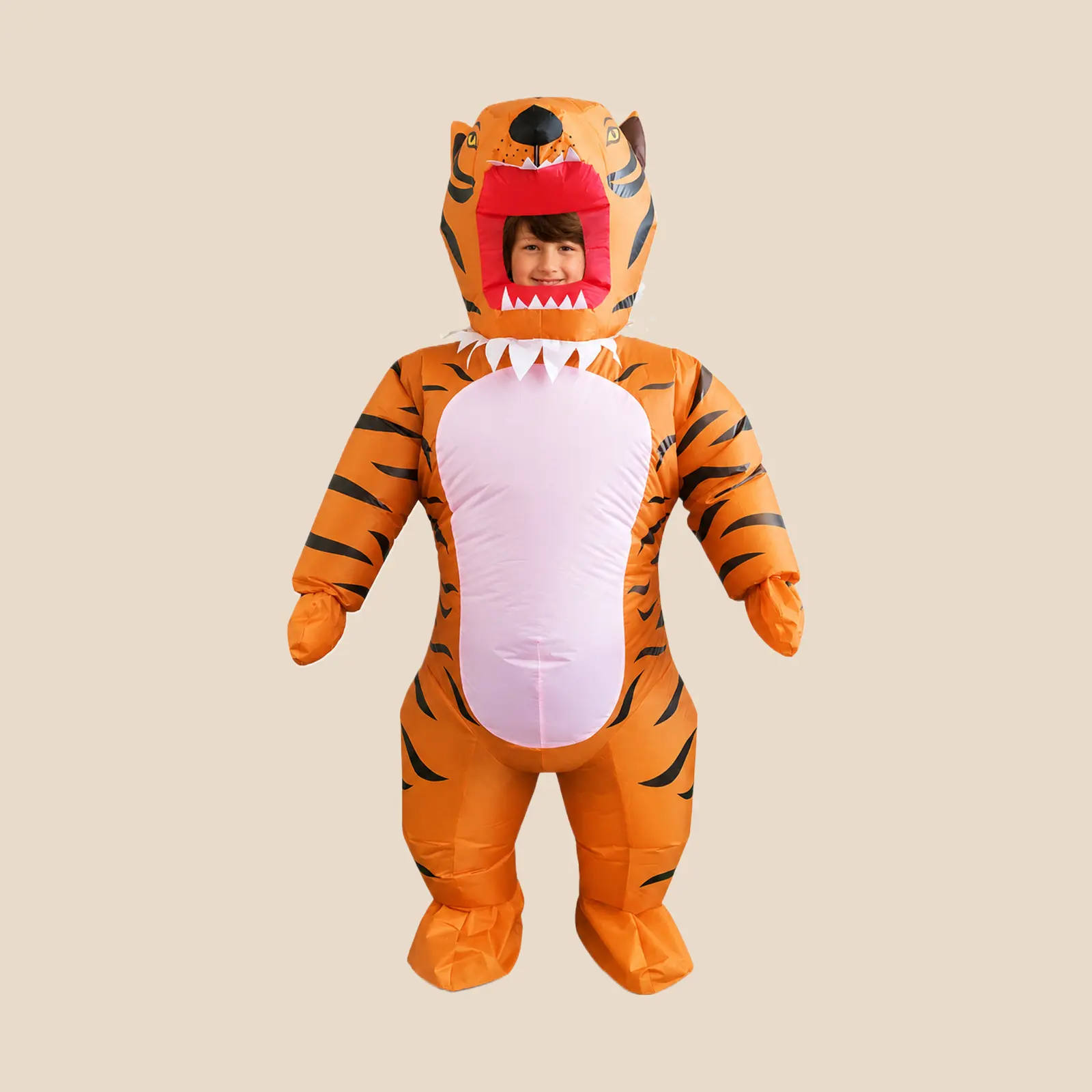 Cartoon Tiger Inflatable Costume Animal Blow Up Suit Halloween Party Cosplay Dress Up Prop For Adults Kids