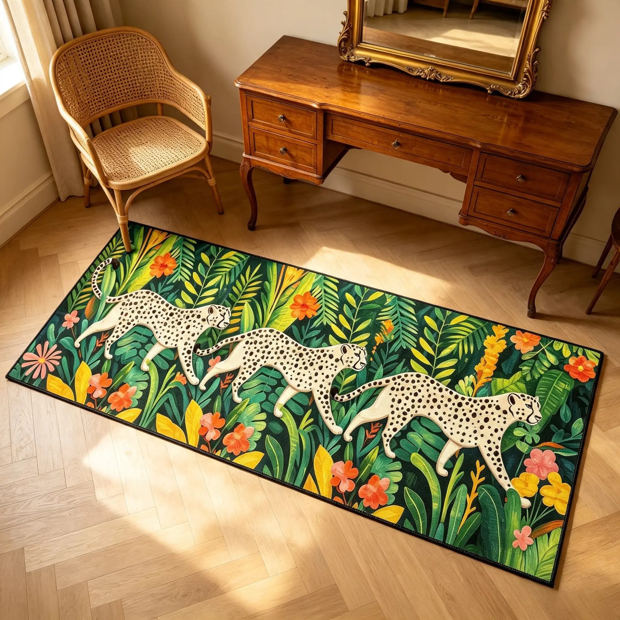 1pc Modern Long Runner Rug, Leopard Print Design, Soft & Comfortable, Multi-Use for Hallway, Living Room, Bedroom, Game Room, Washable & Easy Clean