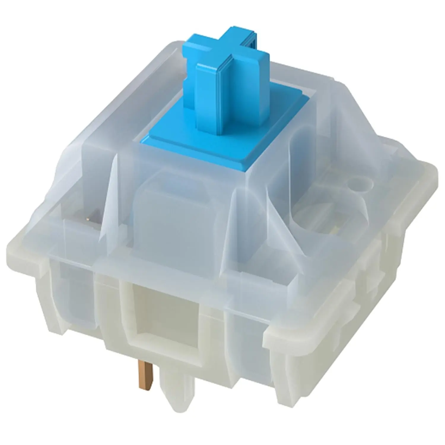 KS-3X1 Milky Blue Clicky Keyboard Switches, Full Milky Through-Hole LED 5 Pin Key Switches Compatible for MX Mechanical Keyboard (35PCS)