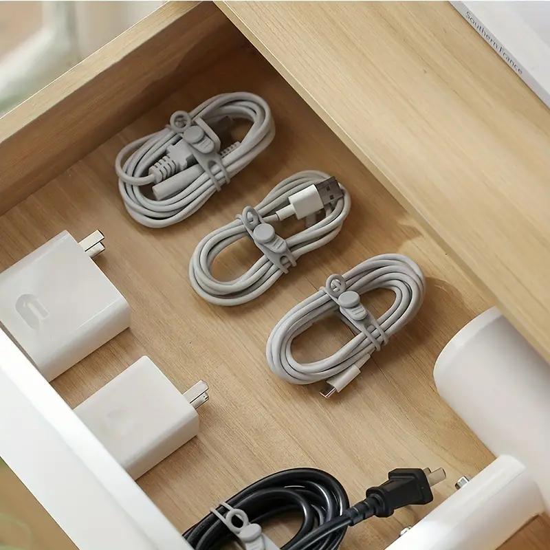 10pcs Reusable Silicone Cable Tie, Multipurpose Cable Organizer For Cords, Wires And Cables, Desk Organizer For Home And Office, Multifunctional Cable Tie