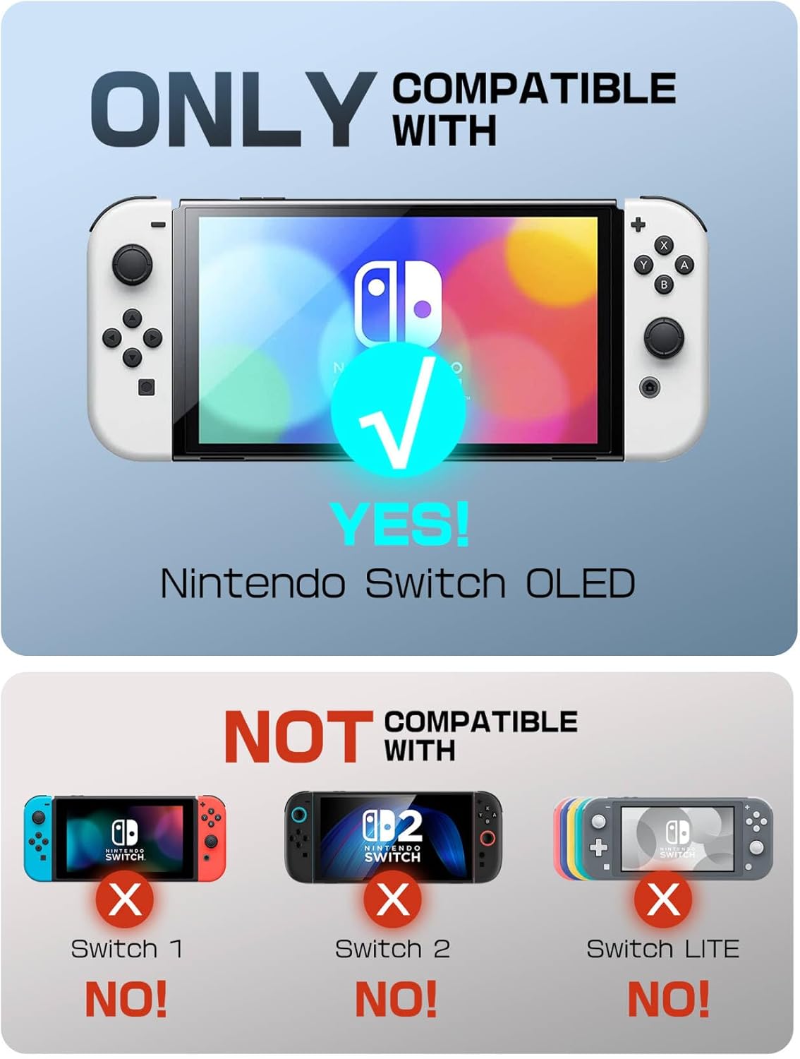 Dockable Case for   OLED 2021,  Series TPU Grip Protective Cover Accessories Compatible with 7 Inch and Joy-Con Controller (Black)