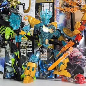 New Bionicle Creature Master of the Golden Mask Building Blocks Fire Uniter Tahu Combined Robot Mech Bricks Toys For Boys Gifts