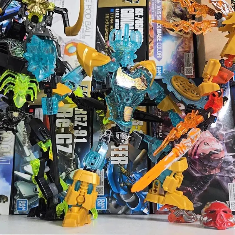 2026 hot item New Bionicle Creature Master of the Golden Mask Building Blocks Fire Uniter Tahu Combined Robot Mech Bricks Toys For Boys Gifts