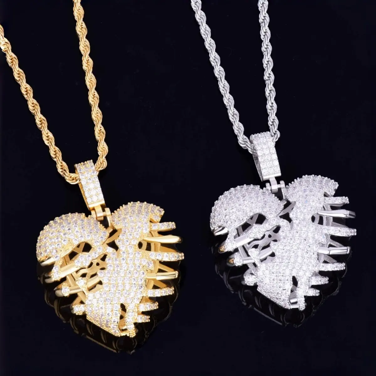 Hollow Skeleton Love Pendant Hip-hop Men's Personalized Jewelry Trendy Necklace
