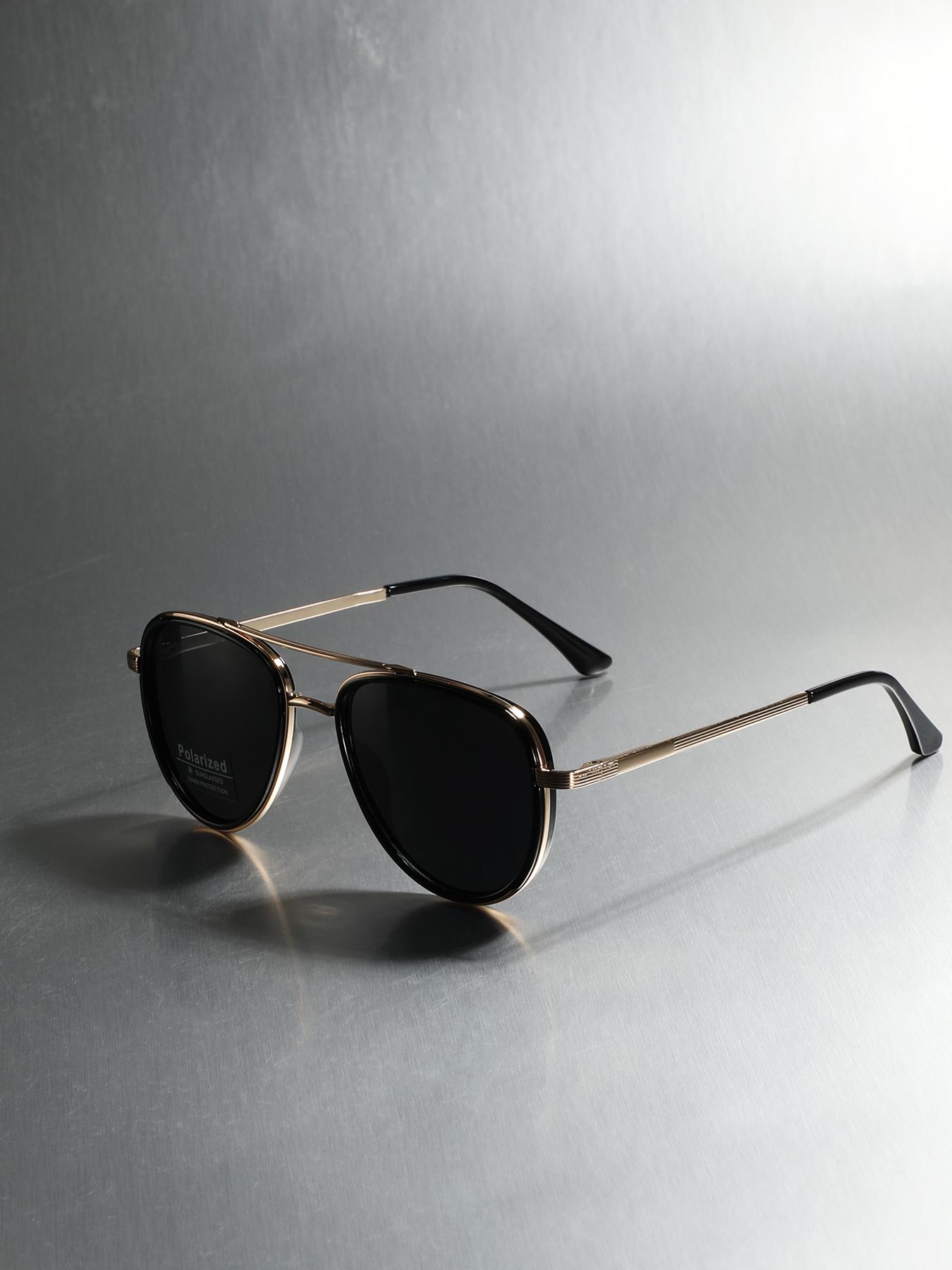 Unisex Vintage Metal Frame Sunglasses, Aviator Polarized Sunglasses, Trendy Casual Sunglasses for Travel Use, Fashion Accessories for Outdoor Activities